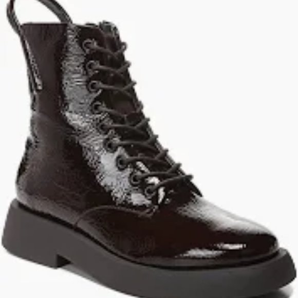 Franco Sarto Ellera Patent Leather Brown Boots Sz 7 - NWT - Picture 1 of 11